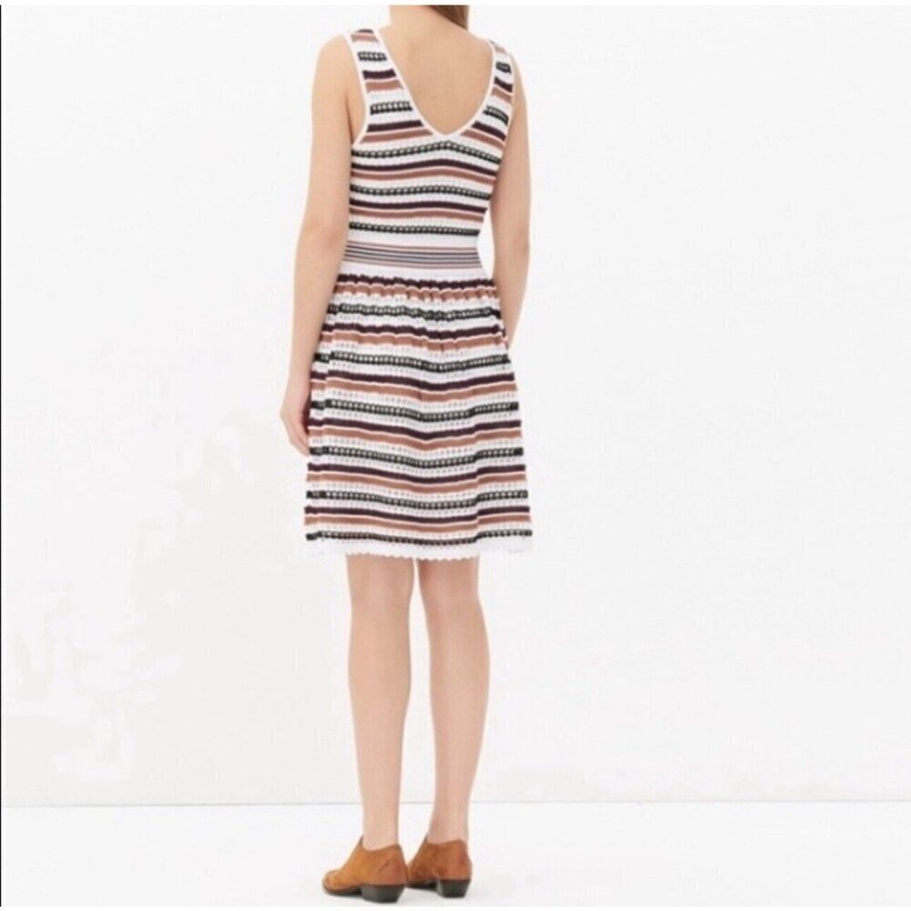 Sandro Paris Rayke Brique Knit Mini Fit And Flare Dress Women’s M READ - Picture 12 of 12